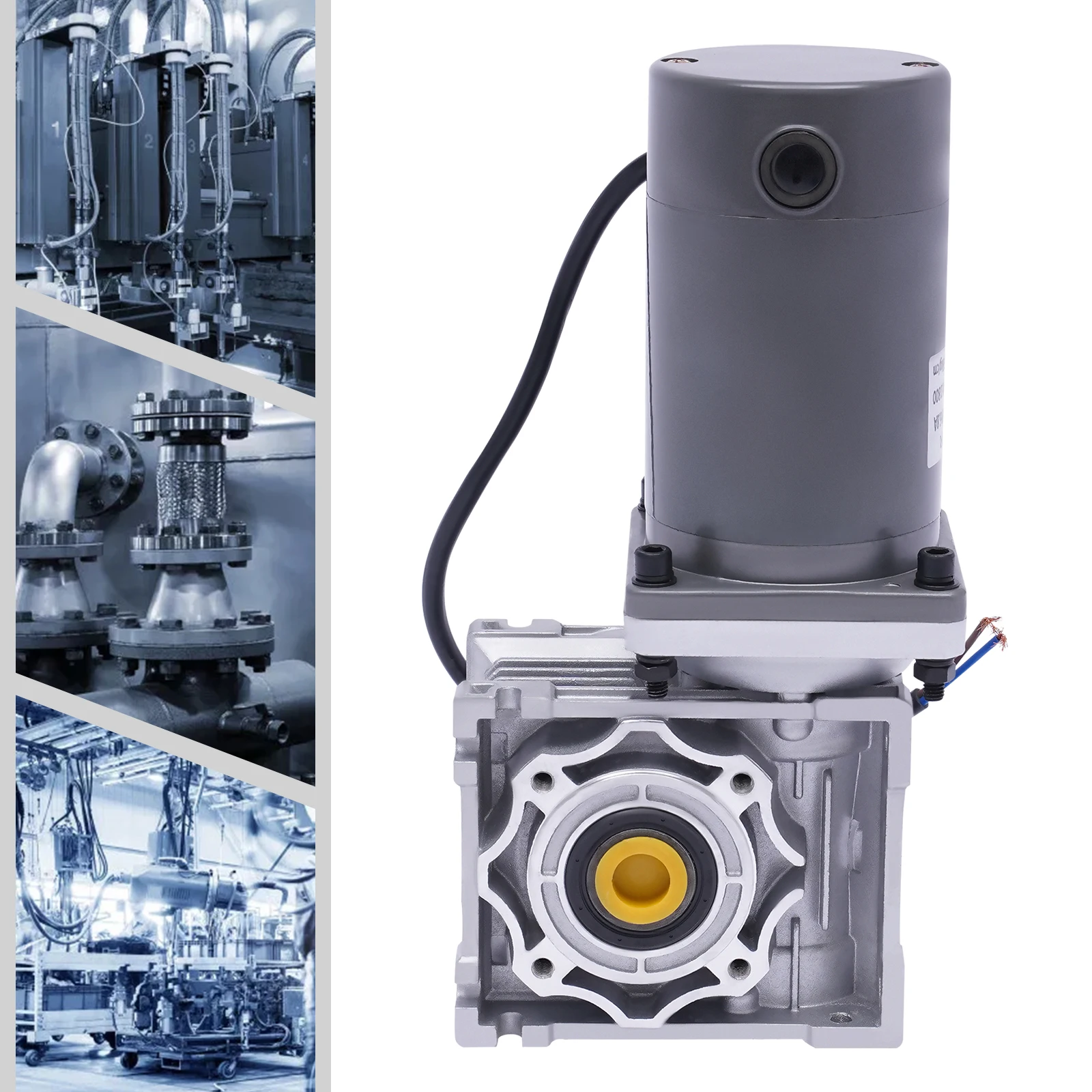 Electric Gear Motor 120W DC 24V Worm Gear Reducer Gearbox 50K 35Nm High Torque Gear Reduction Electric Motor 1800 RPM