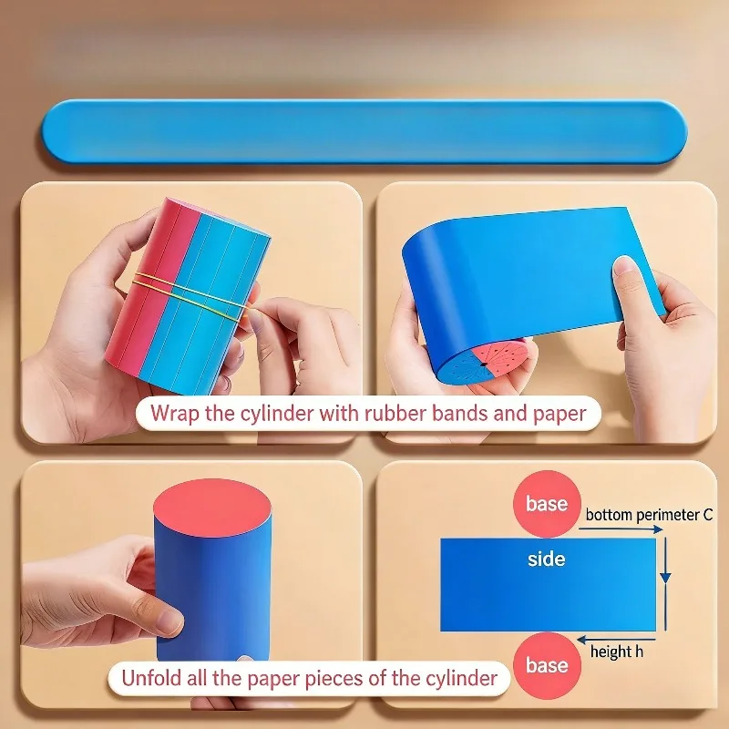 Cylinder Cone Teaching Aid Surface Area Volume Model Same Base Height Cuboid Math Tool for 6th Grade Primary School Learning