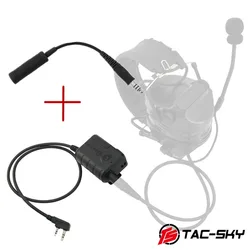 TAC-SKY Tactical Headset  Bluetooth Adapter PTT 7.0mm Plug for Comtac ii iii Sordi Shooting Headset for Baofeng Walkie Talkie