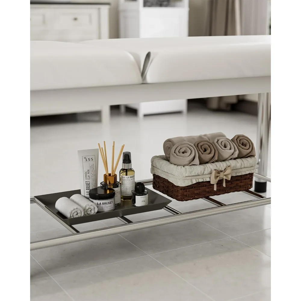 طاولة تدليك ثابتة احترافية 550 رطل، سرير امتحان عريض عالي التحمل للعلاج، مسند ظهر قابل للتعديل، مسند رأس قابل للإزالة،