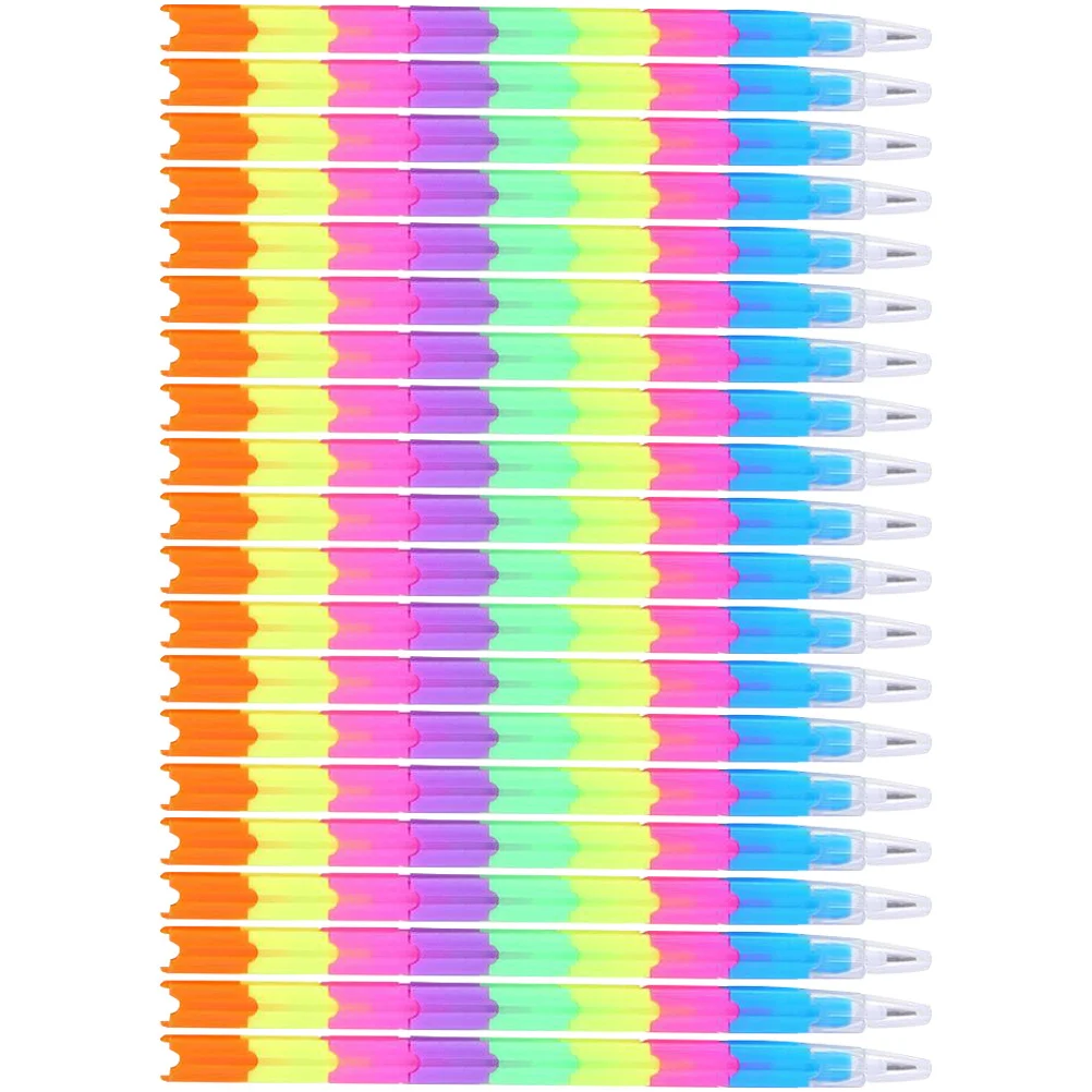 Lápices de colores apilables para niños, 25 uds., costura, papelería con forma encantadora, escritura para estudiantes, uso Abs