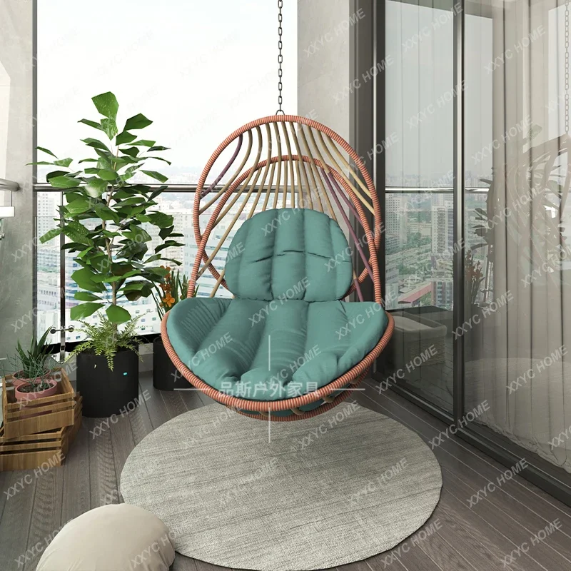 

Glider Hanging Basket Balcony Swing Courtyard Living Room Swing Chair Nordic Blue Discharge Chair