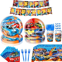 Hot Wheels Birthday Deco Disposable Tableware Tablecloth Cup Plate Napkin Race Car Theme Balloon Baby Shower Kids Party Supplies