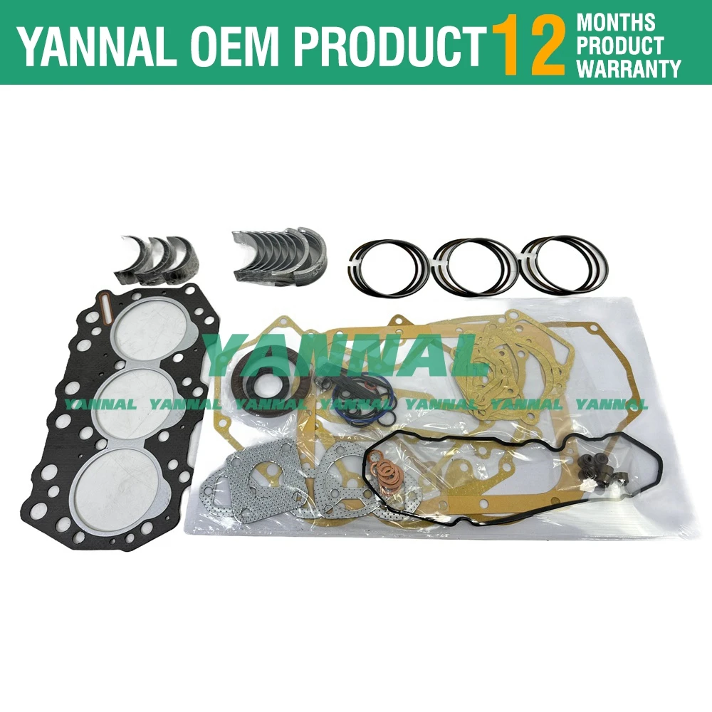 New S3Q2 S3Q2-T Overhaul Re-Ring Kit Piston Ring Gasket Bearing Set For Mitsubishi Engine CATERPILLAR 903B2 Loader Repair Parts