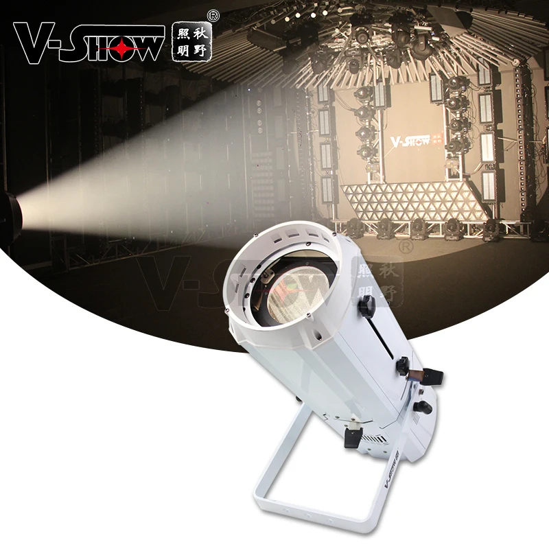 

V-Show Pro 200W Zoom LED profile spotlight 3000K Ra95 DMX Led Focus Gobo Projector Tv Studio Equipment Spot Light