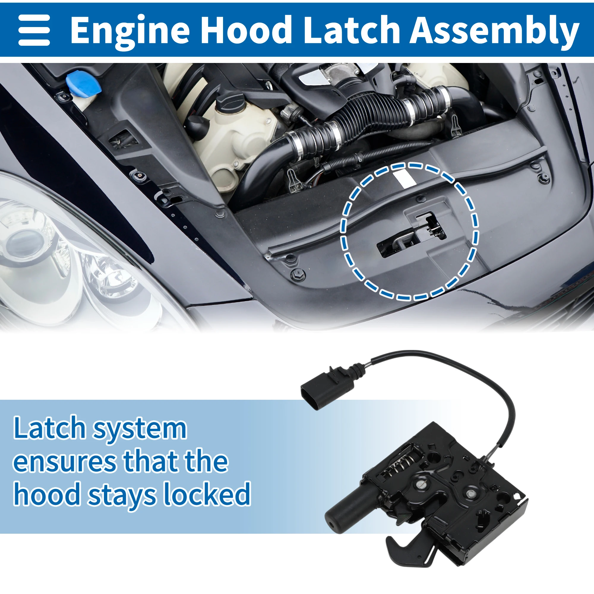 

Защелка капота UXCELL в сборе для Audi A6 2020-2024 No 2GD823509 1 шт.