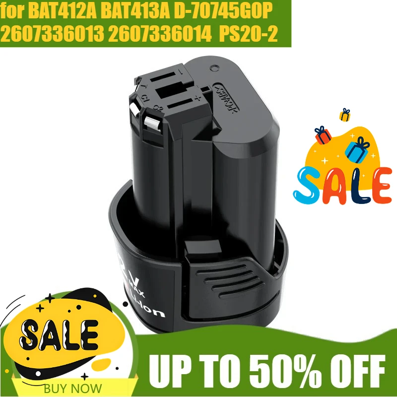 

12V for Bosch 3000mAh BAT411 Replacement 12V Battery BAT412A BAT413A D-70745GOP 2607336013 2607336014 PS20-2