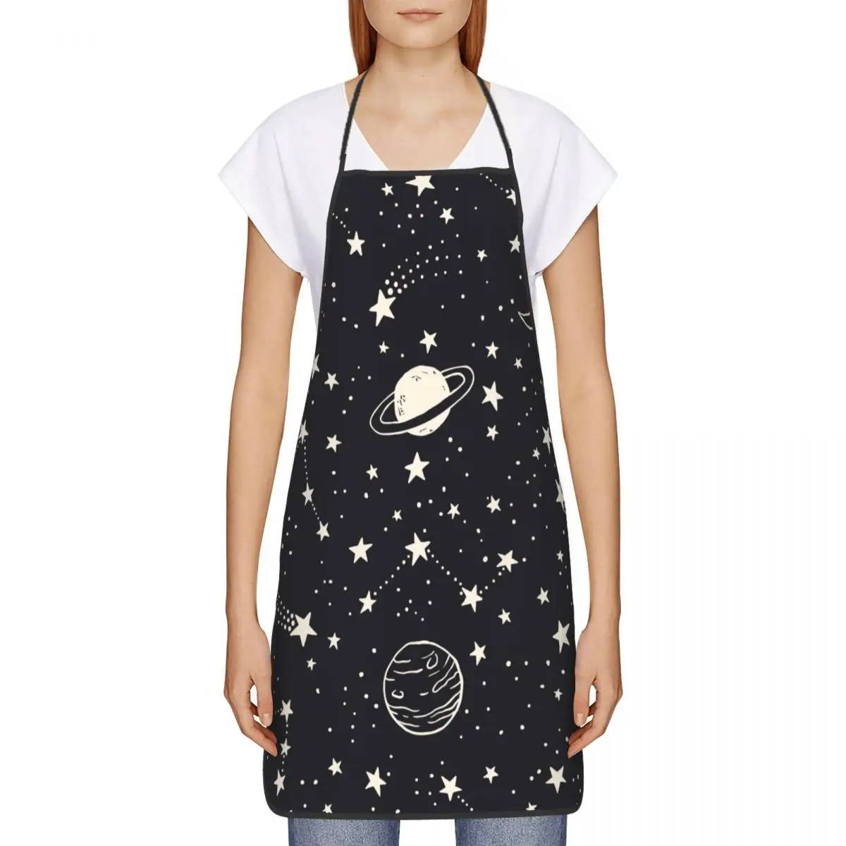 Custom Cosmic Star Cluster Outer Space Apron for Women Men Unisex Bib Galaxy  Star Cooking Tablier Cuisine Chef Baking