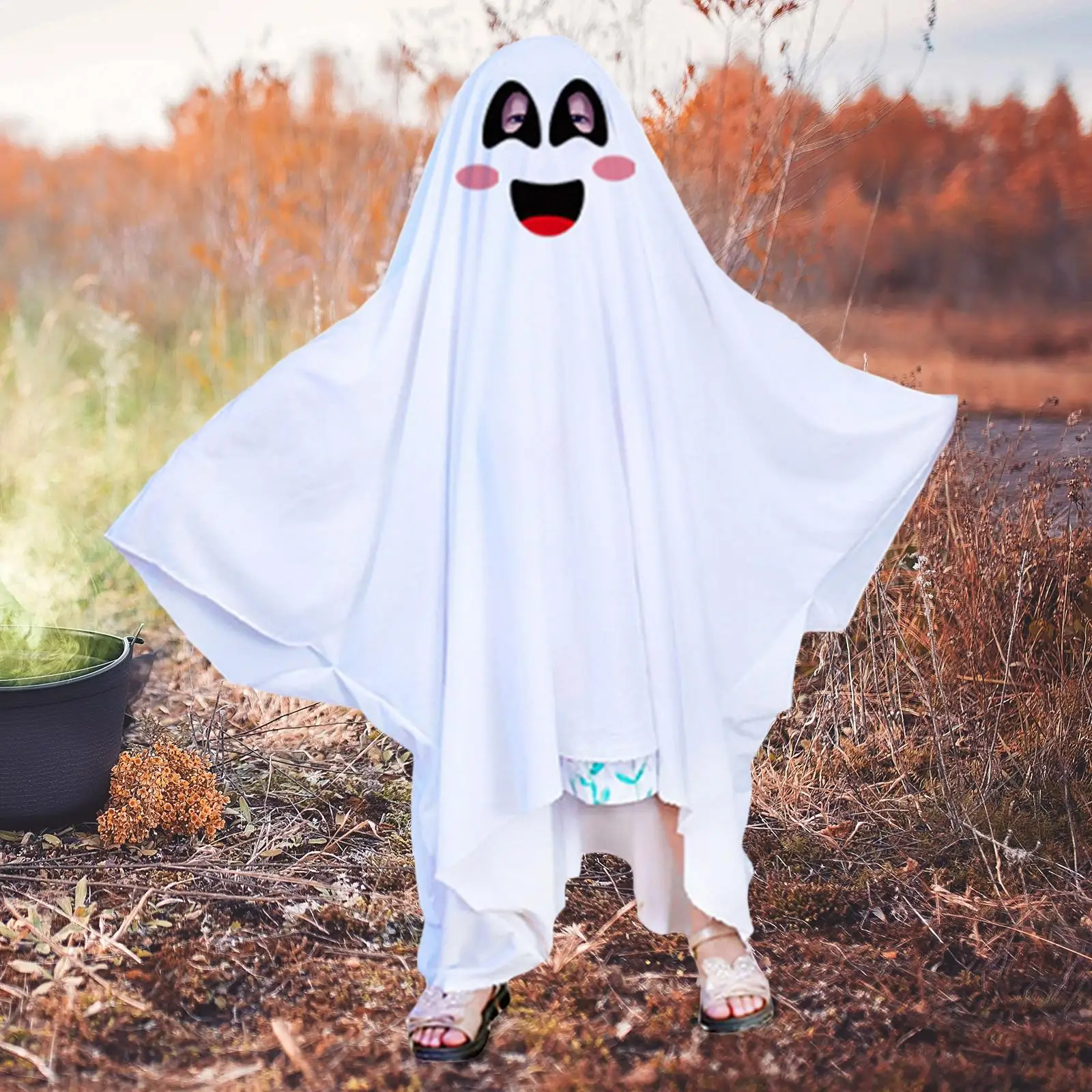 زي الهالوين التنكري للرأس من البوليستر الأبيض لأداء المسرح لأحداث حفلات الزفاف #6