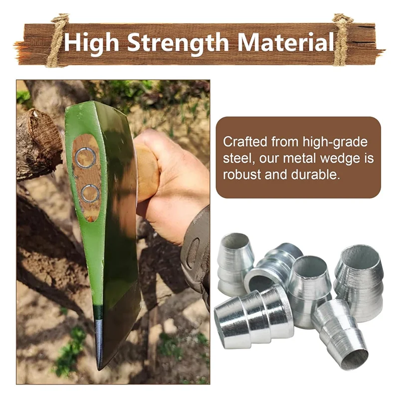 AT21-42PCS تمديد جولة الفأس مقبض إسفين السلامة المعدنية إسفين المطرقة مقبض أسافين الصلب إسفين (6 أحجام)