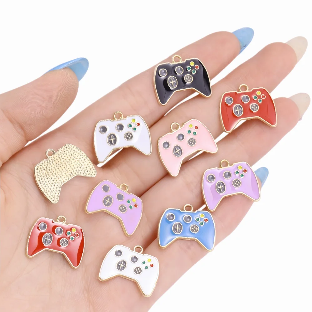 10Pcs 19*16mm 6Colors Game Controller Enamel Charm for Jewelry Making Earring Pendant Bracelet Necklace Handmade Accessories