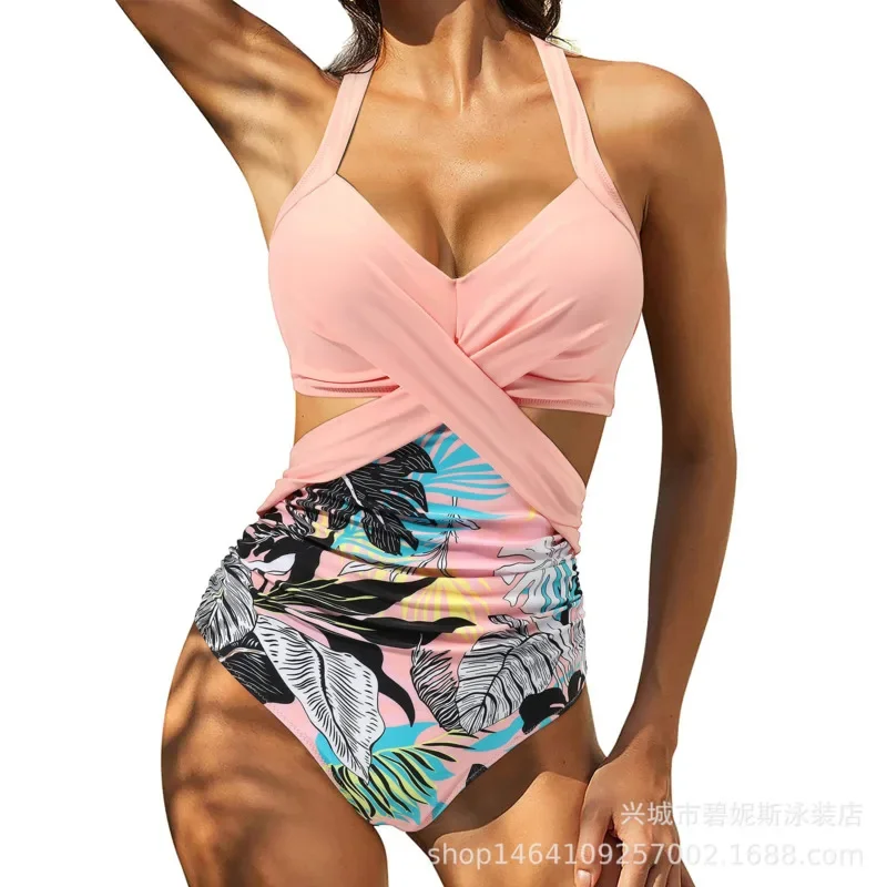 Vrouwen 2024 Een Stuk Badpak Vrouw Badpak Uitgesneden Uit Één Stuk Badpak Halter Hoge Taille Strandkleding Monokini Push Up