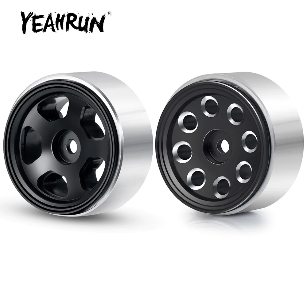 

YEAHRUN 4Pcs 1.0inch Aluminum Aolly Beadlock Wheel Rims for Axial SCX24 Deadbolt Chevrolet Wrangler Gladiator Bronco 1/24 RC Car