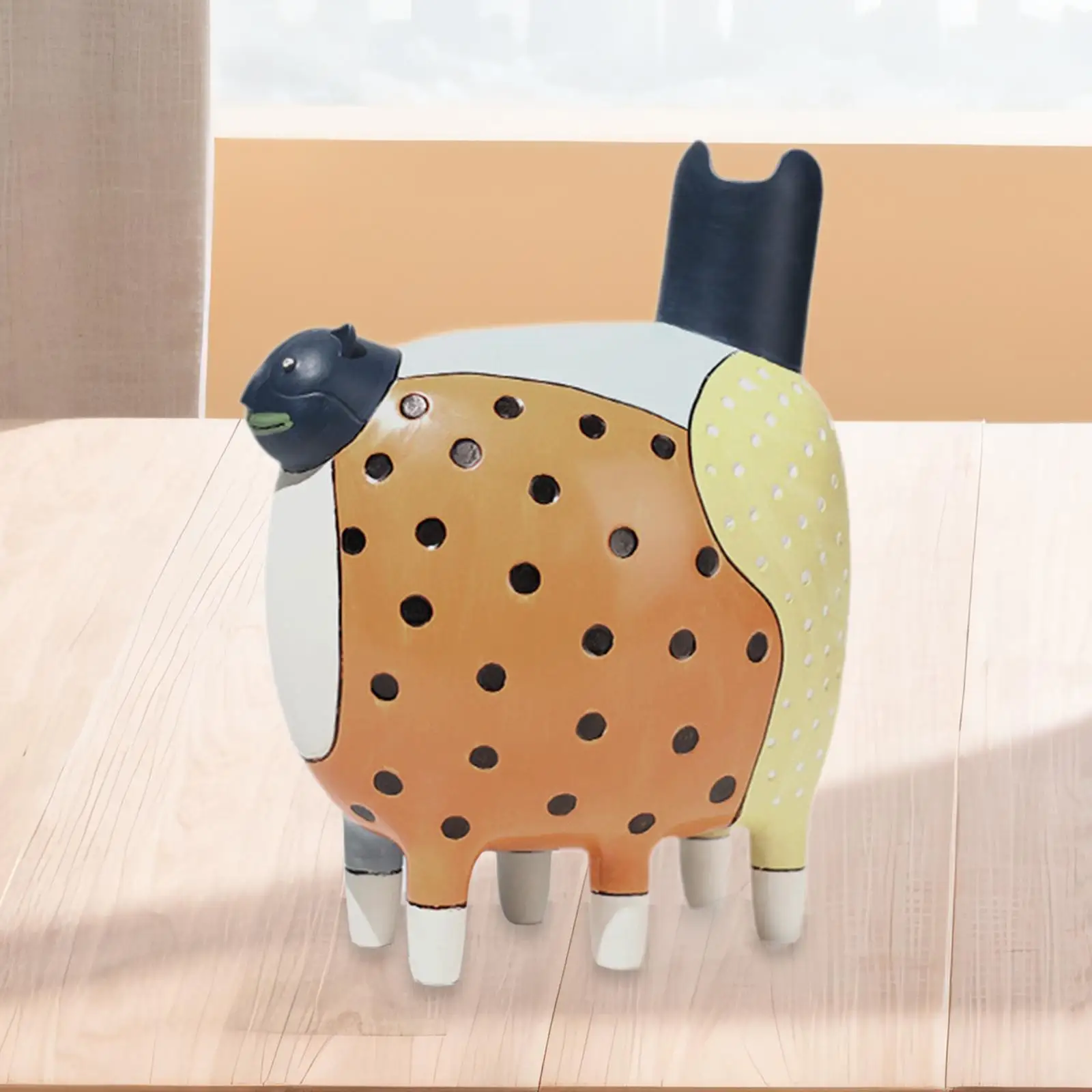 

Funny Cat Statue Desktop Ornament for Table Centerpiece Living Room Cabinet