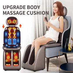 Upgrade elektrische volledige lichaamsmassagestoel nek rug taille been infrarood verwarming trillingen kneden shiatsu kussen stoelontspanning