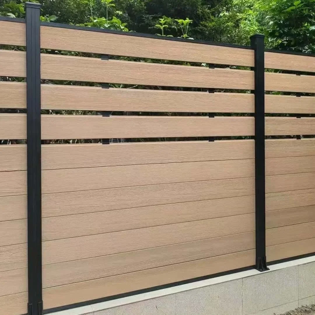 Wood Plastic Fence Panels Eco-friendly  Yard  Garden  Composite  Outdoor WPC Garden  Designs Co-Extrusion Farm Fencing Modern