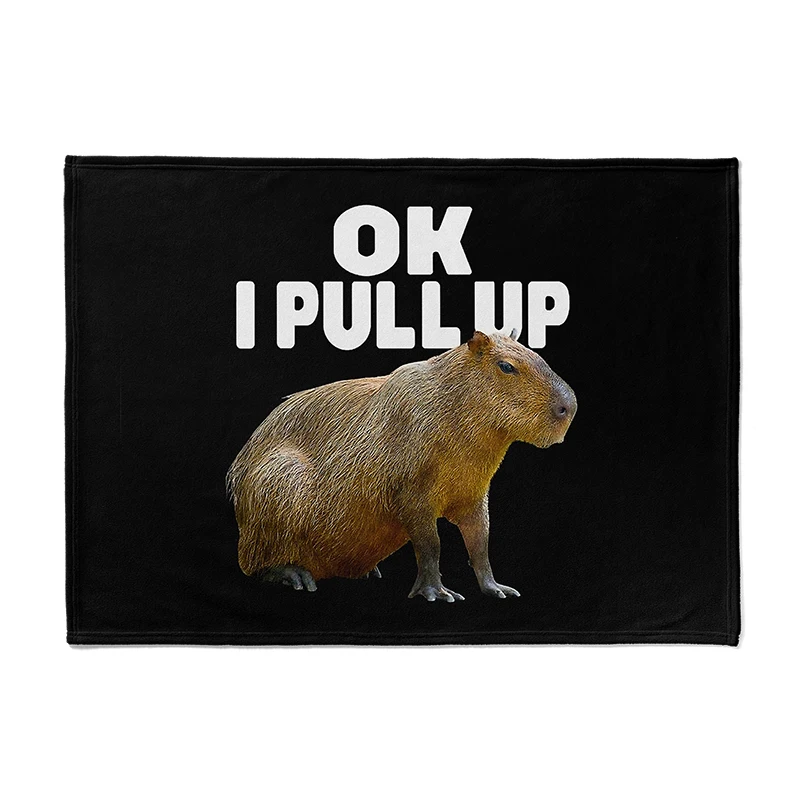 Gaslight Gatekeep Girlboss Ok I Pull Up Capybara Funny Meme Throw Blanket for Women Men Girls Boys Kids Pets Dogs Cats Couch