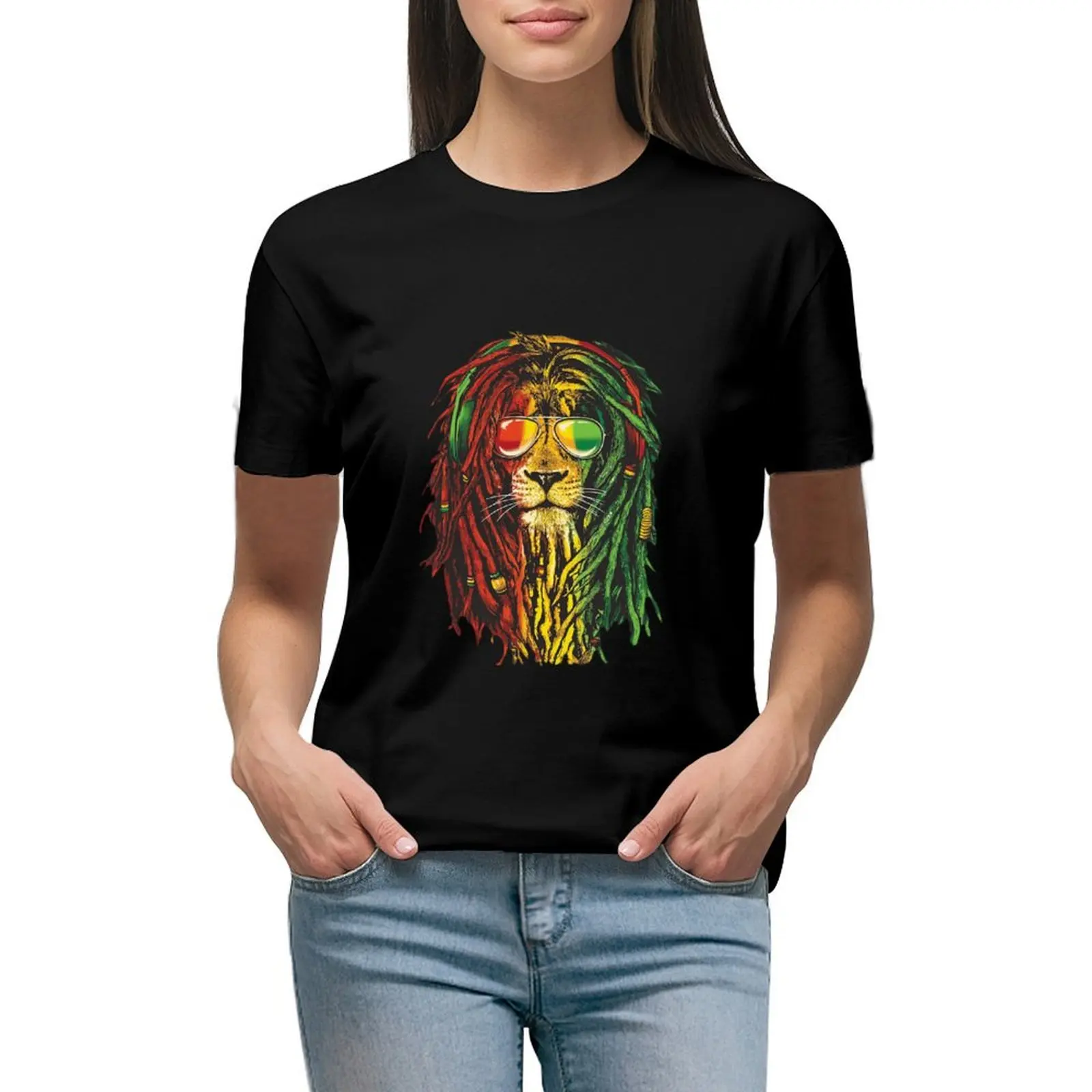 

Rasta Lion Art for Reggae Lover T-Shirt customs design your own kawaii clothes funnys new edition Woman fashion