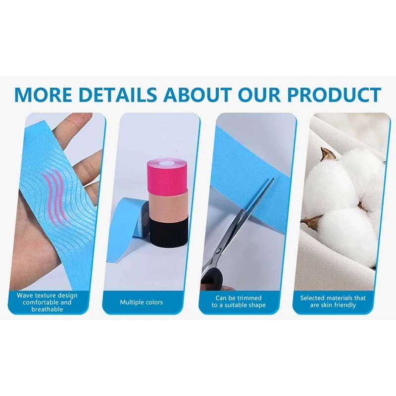 5 سنتيمتر * 5 متر الرياضة شريط علم الحركة ضمادة مرنة أشرطة مقاوم للماء ل الكاحل المعصمين الركبتين تشغيل كرة القدم الرياضة الأقواس يدعم #4