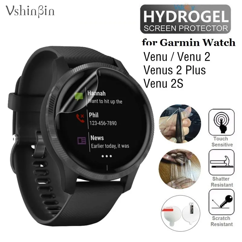 10PCS Soft TPU Hydrogel Film for Garmin Venu 2 Plus Veun 2s Round Smart Watch Screen Protector HD Clear Protective Film