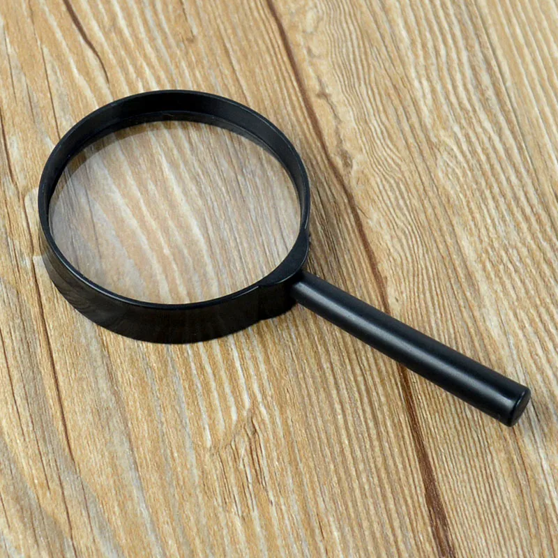 Handheld Jewelry Reading Loupe 5X Magnifying Glass Zoomer Magnifier 60mm Lens Black