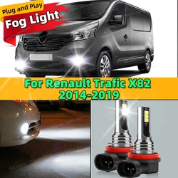 2Pcs 12V 6000K Front Fog Light LED Bulb Accessories Lamp Canbus For Renault Trafic X82 2014 2015 2016 2017 2018 2019