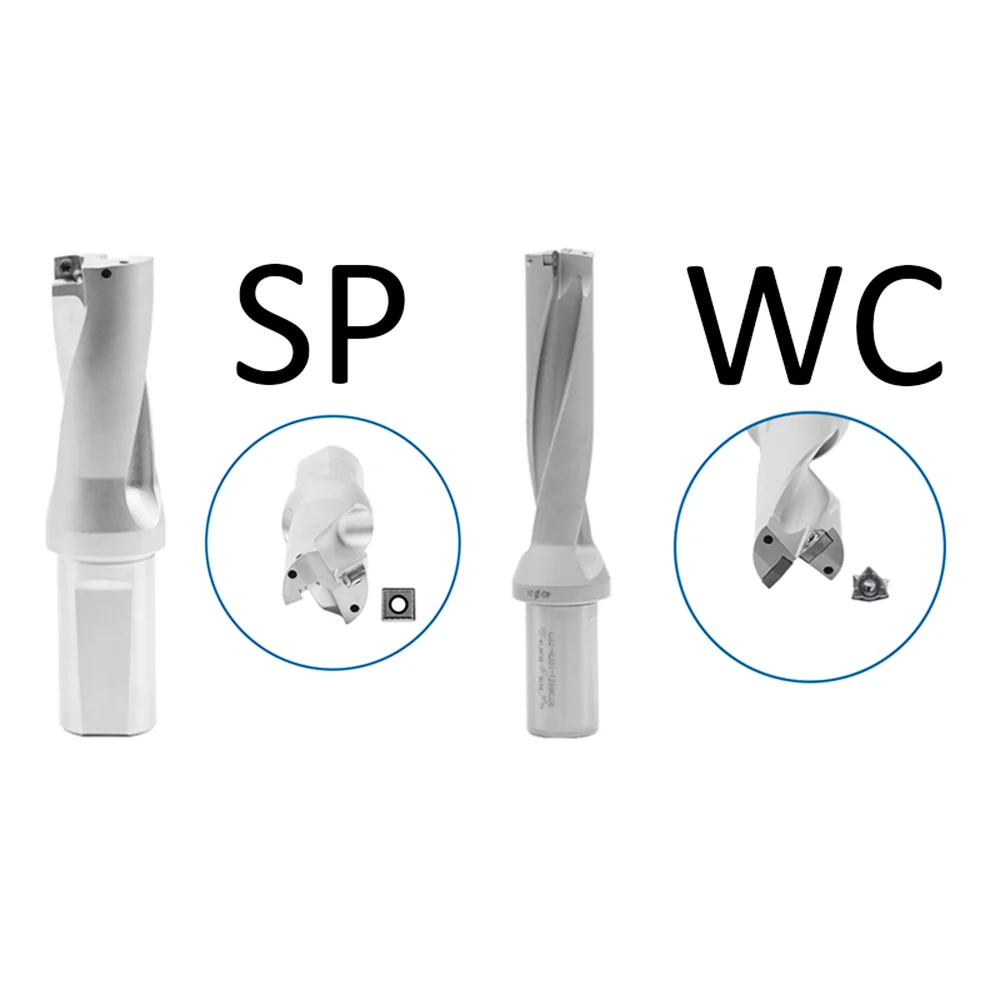 HENGXIN SP Series WC Type HSS U Drill Bites Insert Drill 15mm-70mm Depth 5D Indexable CNC for SPMG Machinery Lathes Water