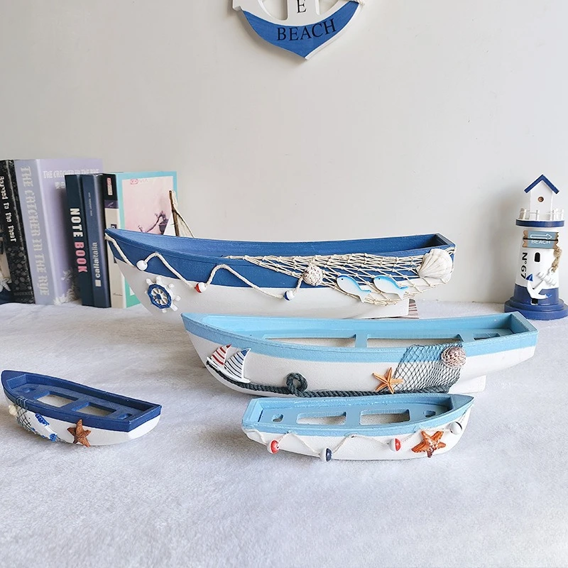 Mediterranean Style Wooden Boat Decorations, Home Decor, Ocean Sailboat Racks, Models, Living Rooms, Offices, Gifts, Desktops