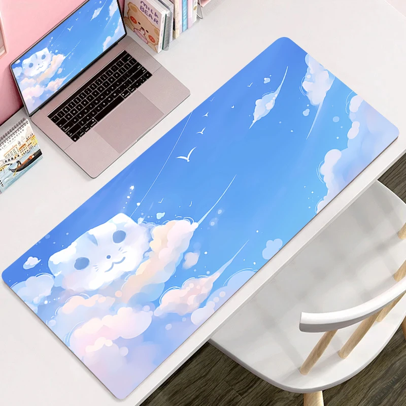 

Sky Clouds Table Mat PC Gamer Kawaii Mouse Pads Office Keyboard Pad Laptop Anime Cute Mouse Mats Large Gaming Non-slip Deskmat