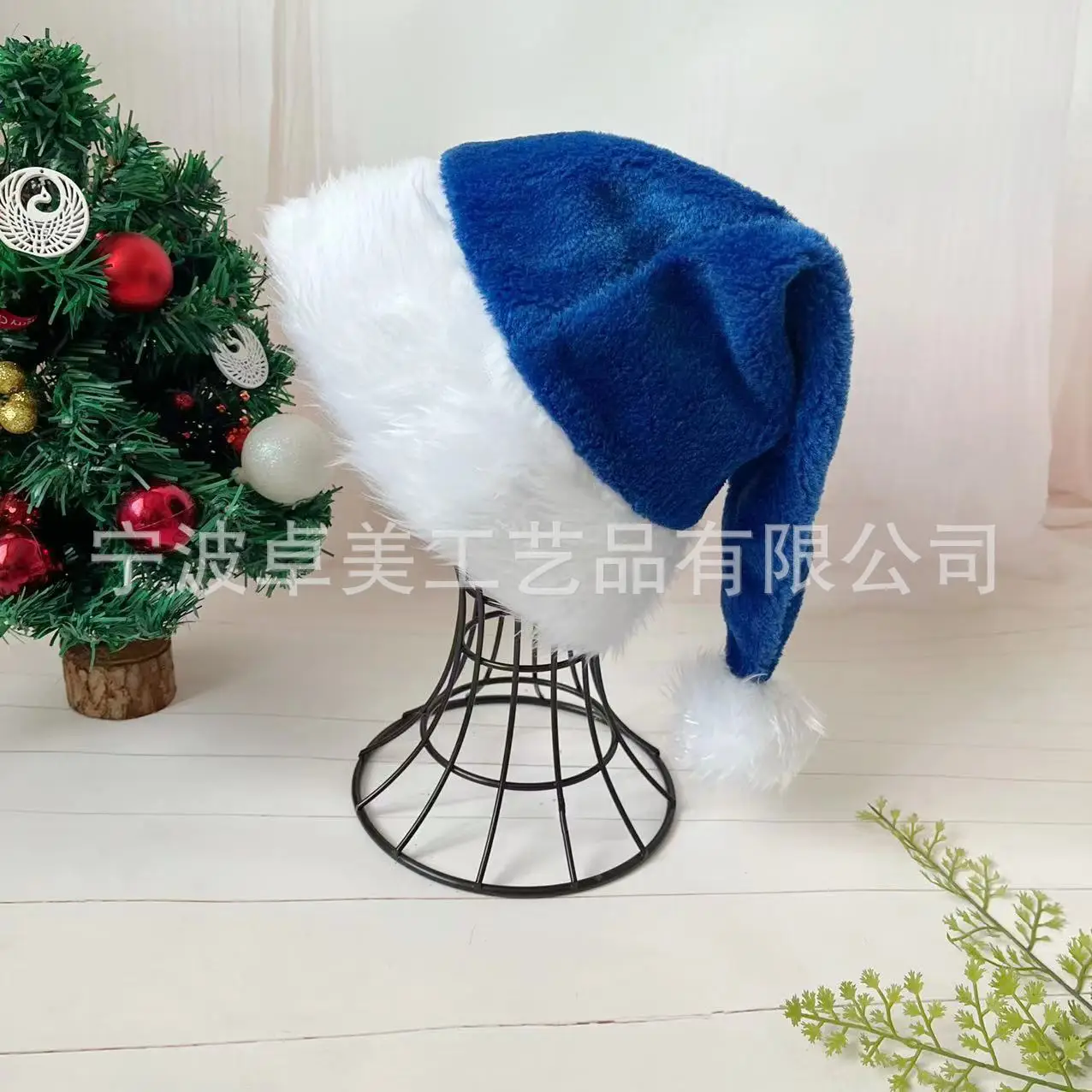 Cappello da Babbo Natale di Natale Cappello lungo rosa in peluche rosso nero per adulti e bambini Forniture per feste festive di Capodanno unisex 2025