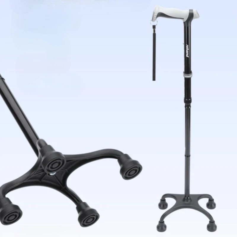 

Non-slip Four Legs Walking Sticks for The Elderly Retractable Aluminum Alloy Multifunctional Cane /Crutches Walkers for Elderly