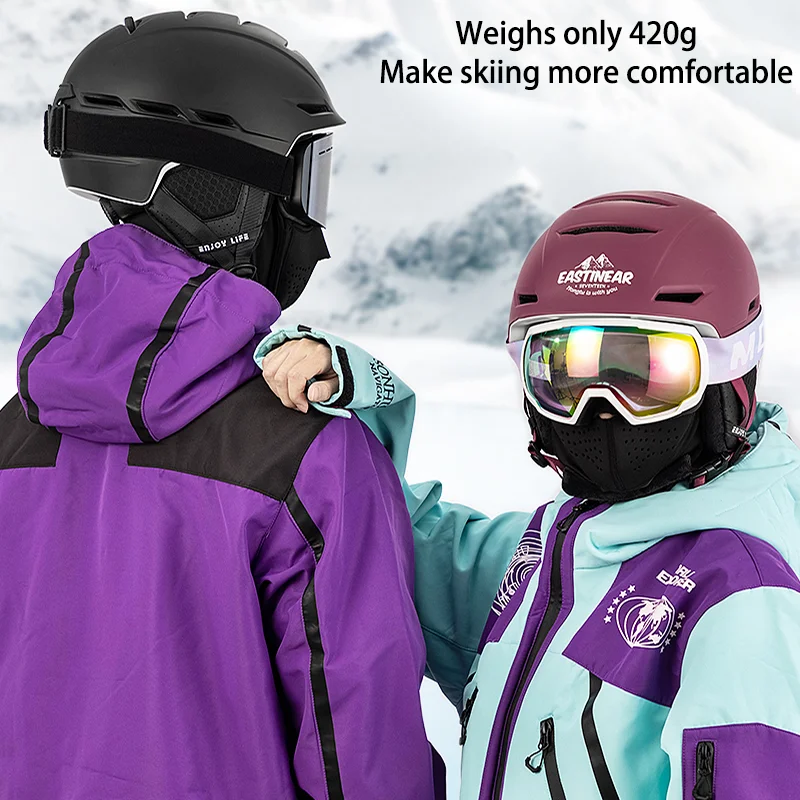 Eastinear의 새로운 남녀공용 스키 헬멧, 야외 전문 성인 스포츠 스키 안전 장비, 싱글 및 더블 보드 스키 헬멧