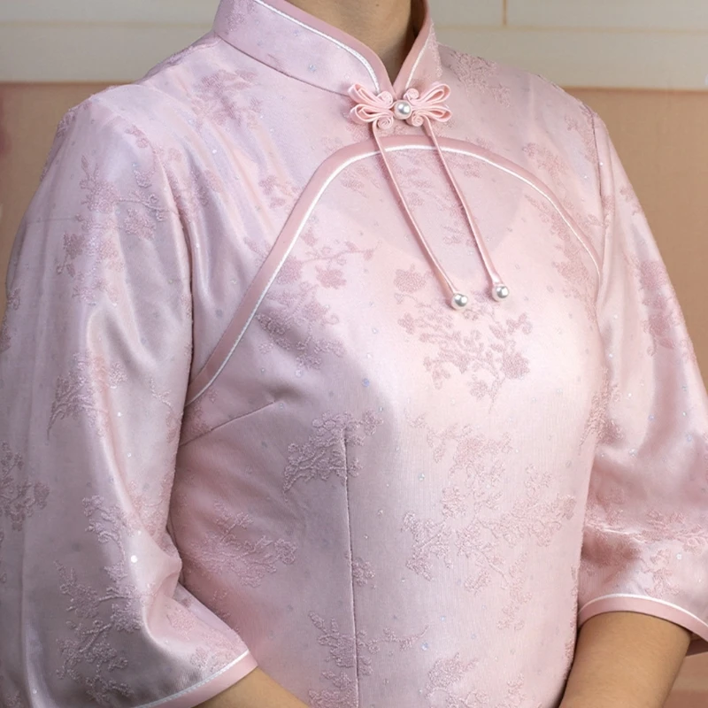 Zapięcia do szycia Cheongsam Perłowy guzik do zapinania Ręcznie robione akcesoria kostiumowe X4YC