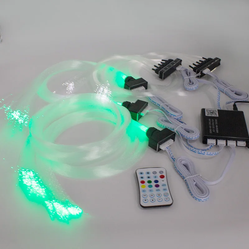 

1/3 split fiber optic meteor car mounted starry sky roof, Bluetooth controlled RGBW music ceiling starry sky light kit