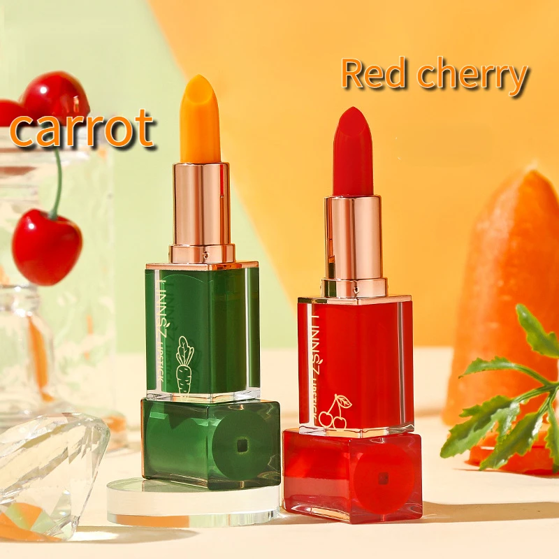 Carotene Red Cherry Warm Color Changing Lip Balm Moisturizing Light Lip Lines Nourishing Lip Lipstick Autumn and Winter Care