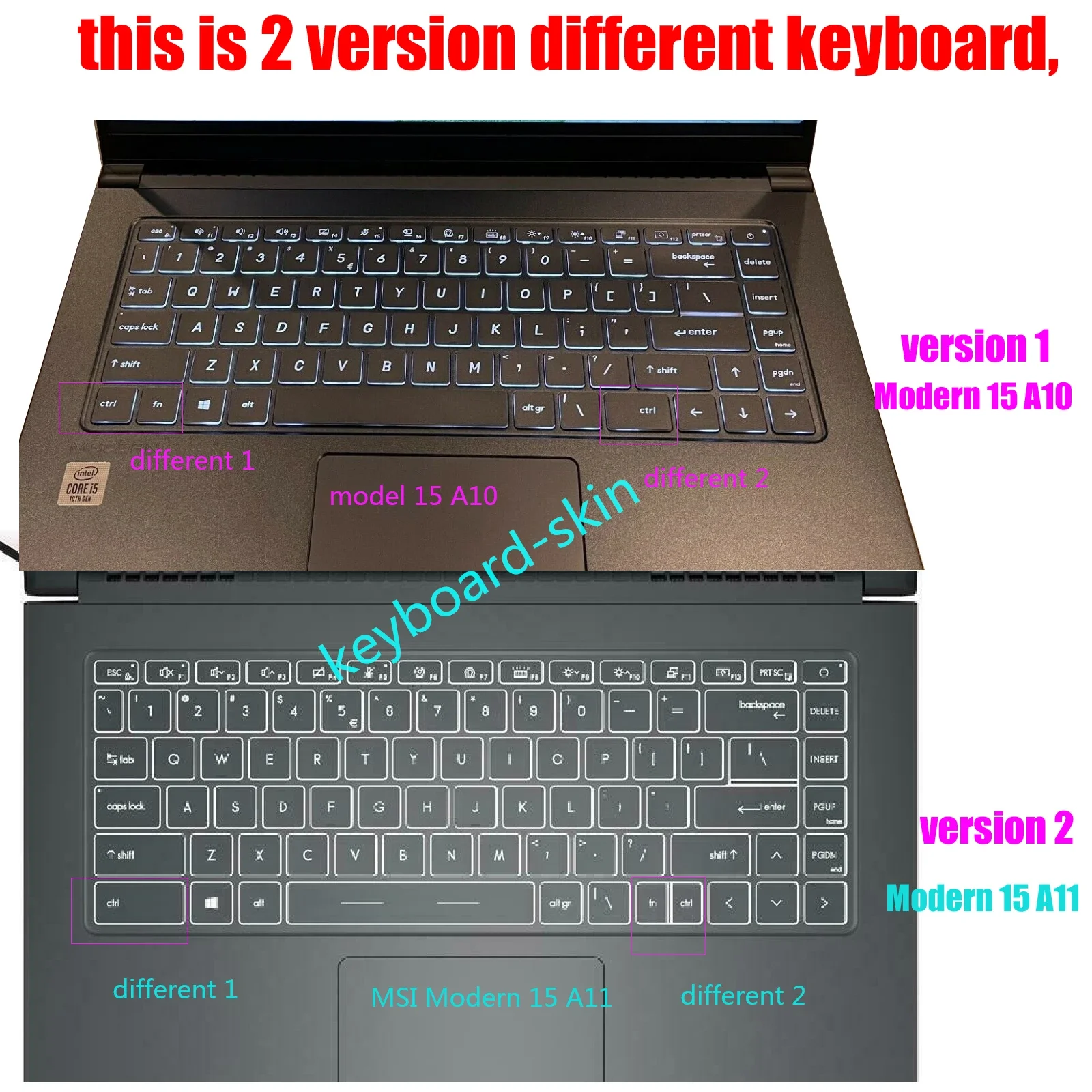 Imagem -02 - Teclado Retroiluminado dos Eua para Msi Modern 15 A11ml A11m A11mu A11sb A11sbl Ms1552 A11m221us A11sbl429cn Laptop Novo