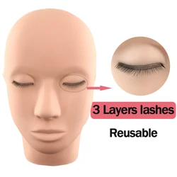 Rubber Mannequin Head For Eyelash Extension Removable Eyelid Practice Training Model Head Cosmetic Doll Face Makeup Tool Supplie