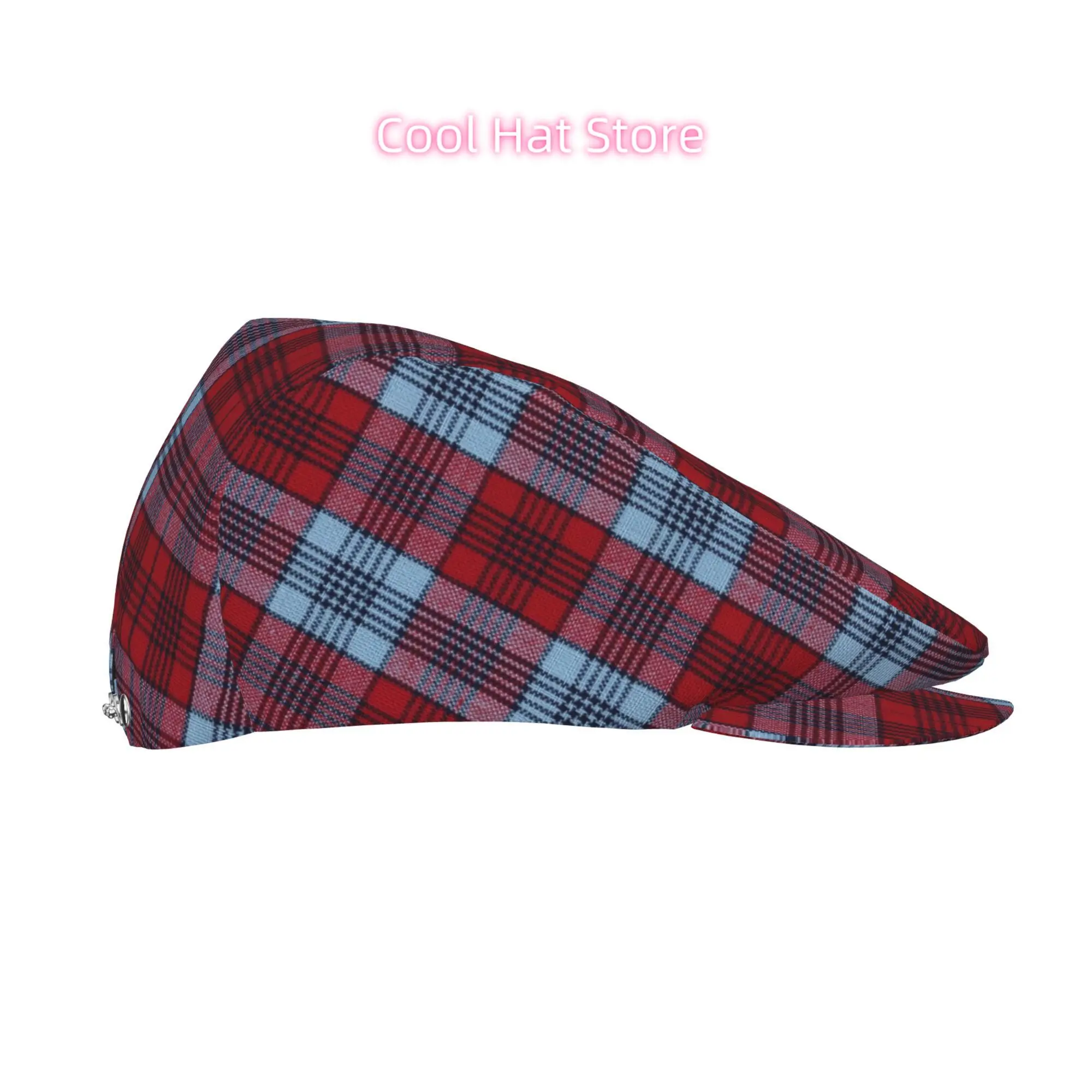 Classic Tartan Check Unisex Flat-top Cap, Adjustable Beret, Newsboy Cap, Ivy Caps, Taxi Driver Caps, Irish hat, Front hat,
