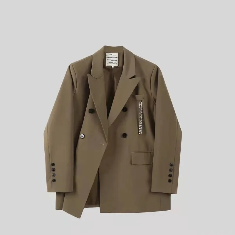 سترة كاكي للنساء لفصل الربيع والخريف، بدلة متخصصة ذات تصميم راقي