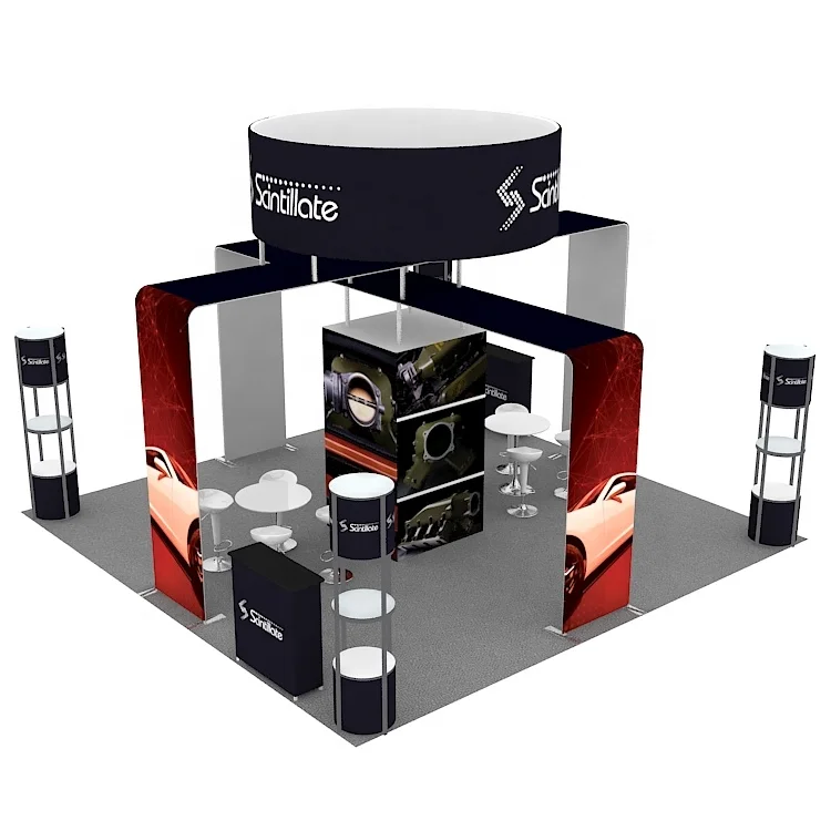 20x20 ft modular portable aluminum fashion new design trade show exhibition backdrop display tension fabric trade show booth