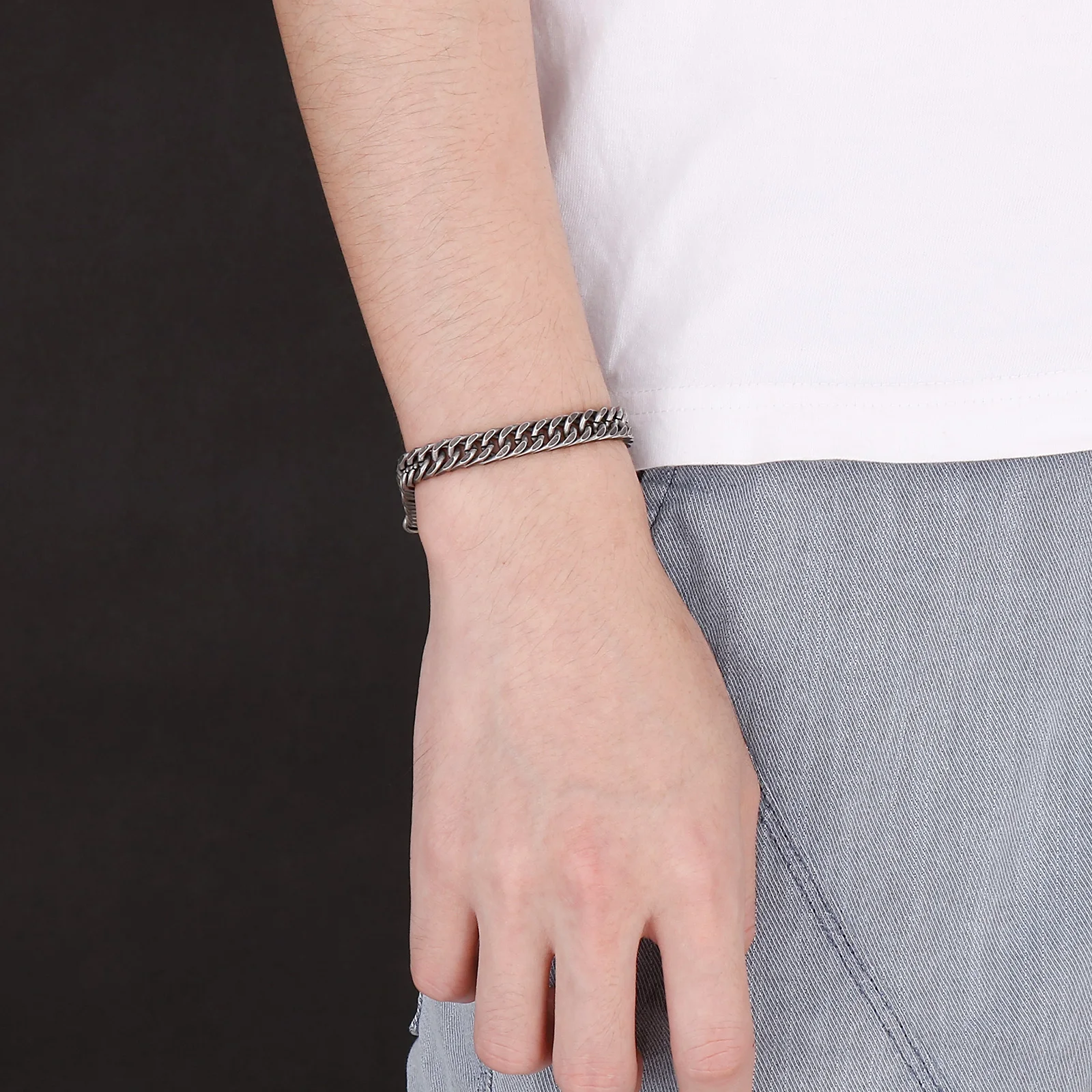 KALEN 8mm متعدد الألوان ربط سلسلة سوار للرجال النساء الفولاذ المقاوم للصدأ بارد سحر الاكسسوارات بسيطة حزب مجوهرات هدية