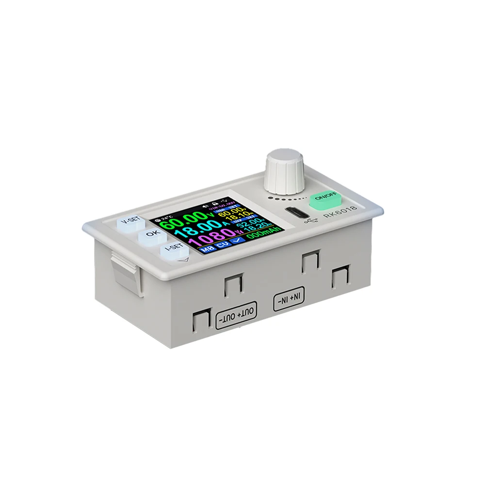 RK6018‑BT DC Step Down Buck Power Module 12‑70V Input 0‑60V 0‑18A 1080W Constant Voltage Constant Current Ah Capacity Monitoring