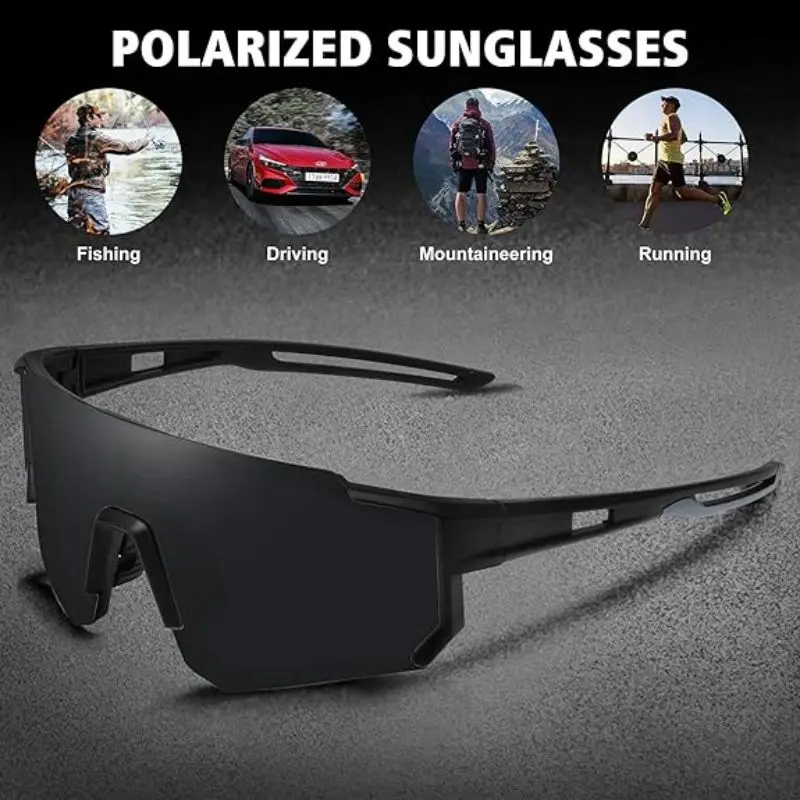 2023 New Outdoor Riding Sunglasses One-piece Bicycle Windscreen 9815 European and American MEN\'S Sports Sunglasses