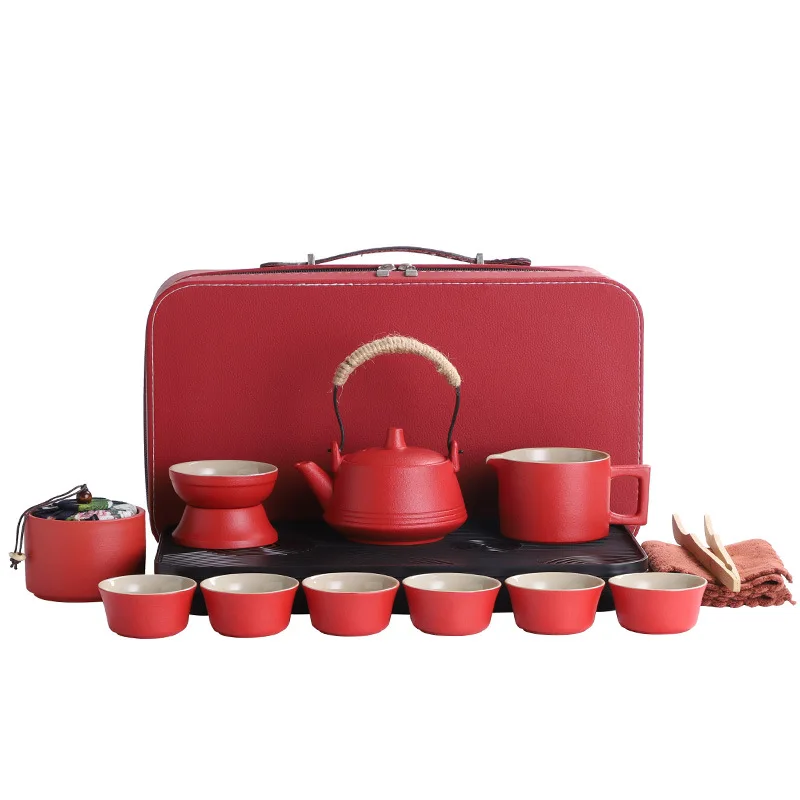 

Outdoor Travel Tea Set Camping Portable Bag with Tray Kung Fu Tea Set