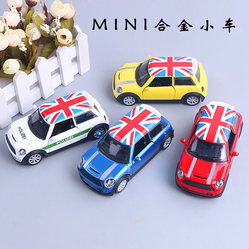 1:32 Diecast Alloy Mini Cooper Model Pull Back Function Ideal for Kids Boys Desktop Ornament & British Style Collectors