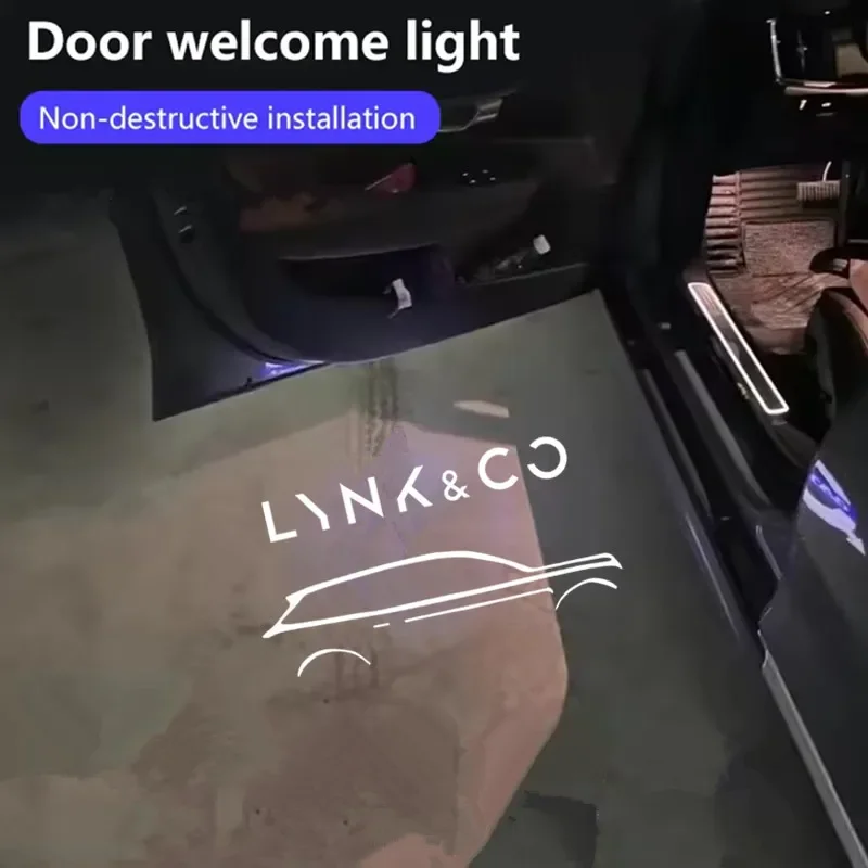 LED Car Door Projector Light Welcome Ghost Shadow Lamp Accessories for Lynk&Co 01 02 03 05 09 2017 2018 - 2021 2022 2023 2024
