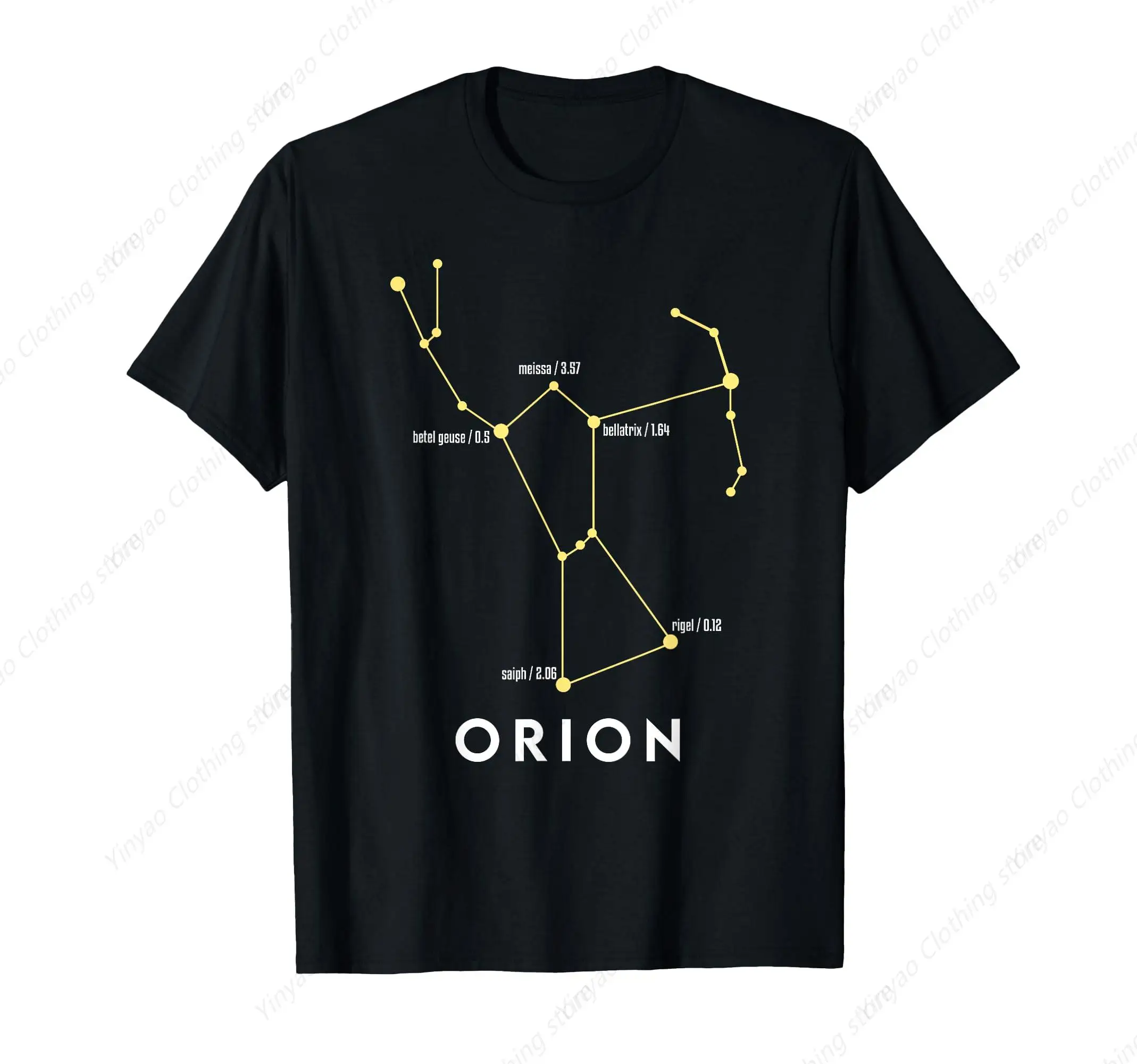 Orion Astronomy Enthusiast Printed Shirt Constellation Stargazing Men's T-Shirt Cool And Fashionable Cotton Short Sleeved Shirt