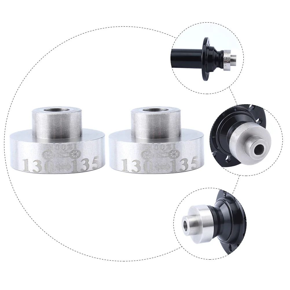 

2Pcs 130 to 135 Driver Rear Hub Conversion Caps Seat Sturdy Rust Prevention Smooth Surface Polished for Bicycles