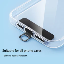 0.17mm superthin 304 stainless steel Phone Lanyard Card Gasket Wrist Cord Straps Patch Tether Pad Detachable Neck clip