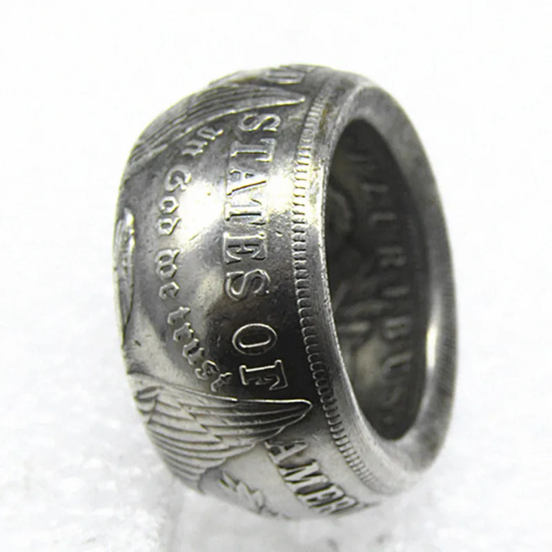 US 1879S 'eagle' Morgan Dollar Copper-nickel Alloy Coin Ring Handmade In Sizes 8-16